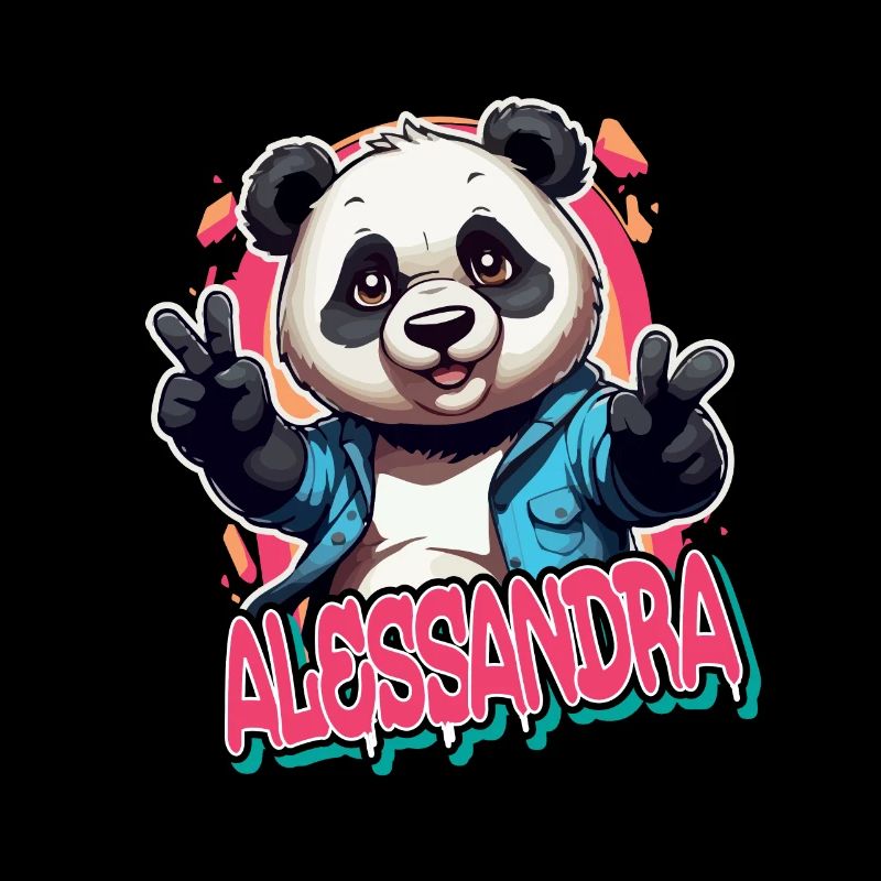ALESSANDRA - Schöner Mädchen Name mit coolem Panda