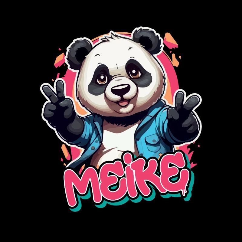 MEIKE - Schöner Mädchen Name mit coolem Panda