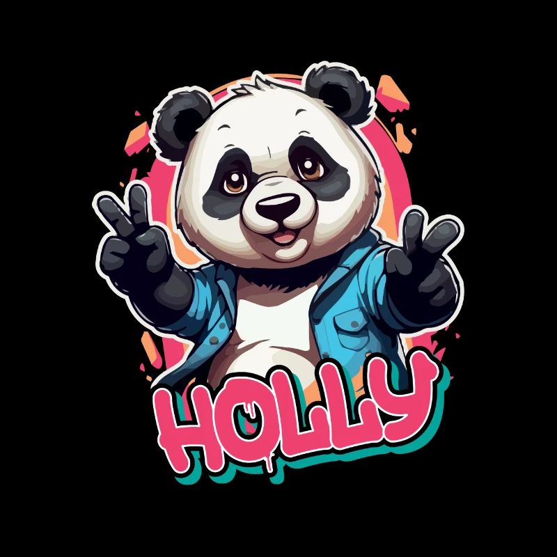 HOLLY - Schöner Mädchen Name mit coolem Panda