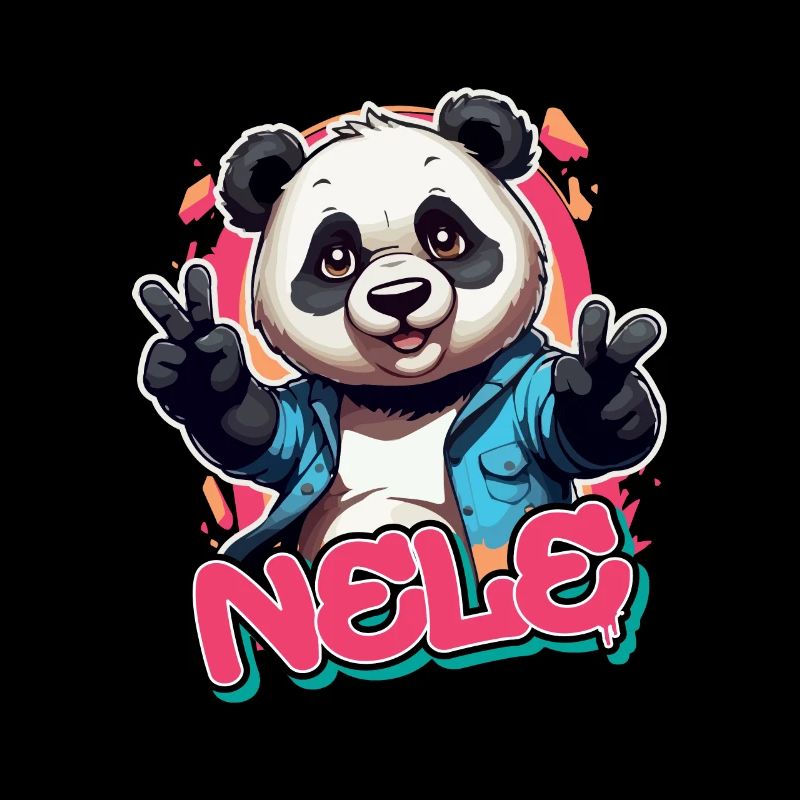 NELE - Beau nom de fille avec panda cool