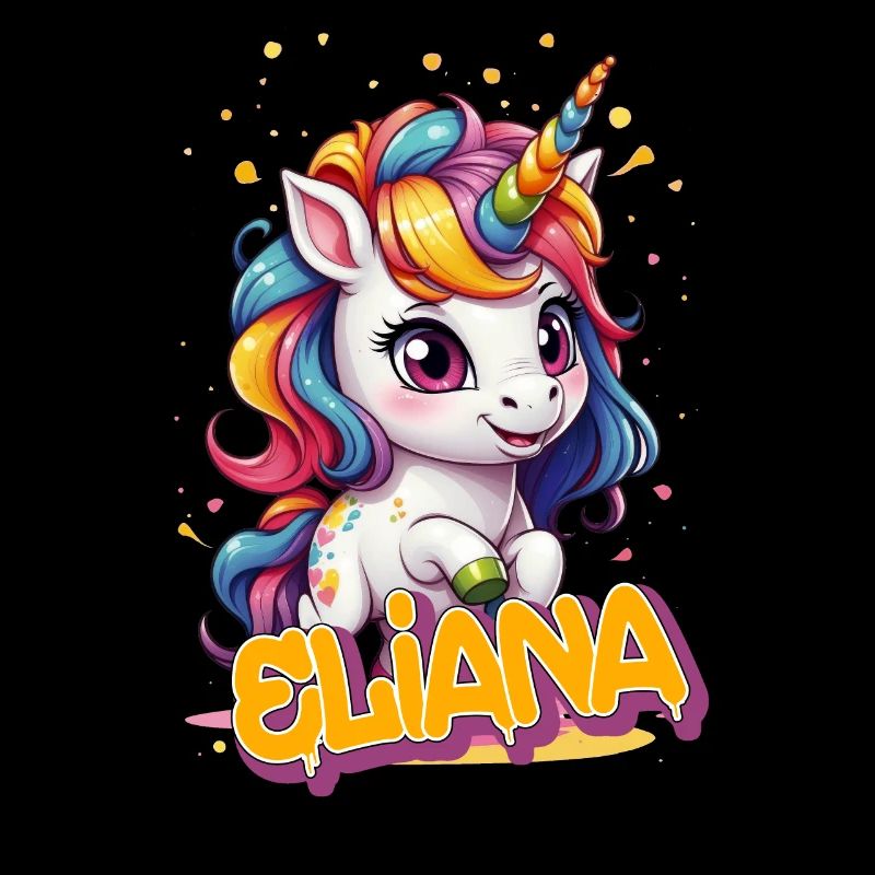 ELIANA - Schöner Mädchen Name mit süßem Einhorn