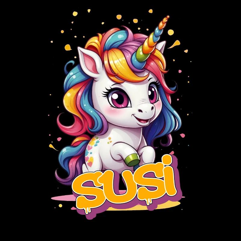 SUSI - Schöner Mädchen Name mit süßem Einhorn