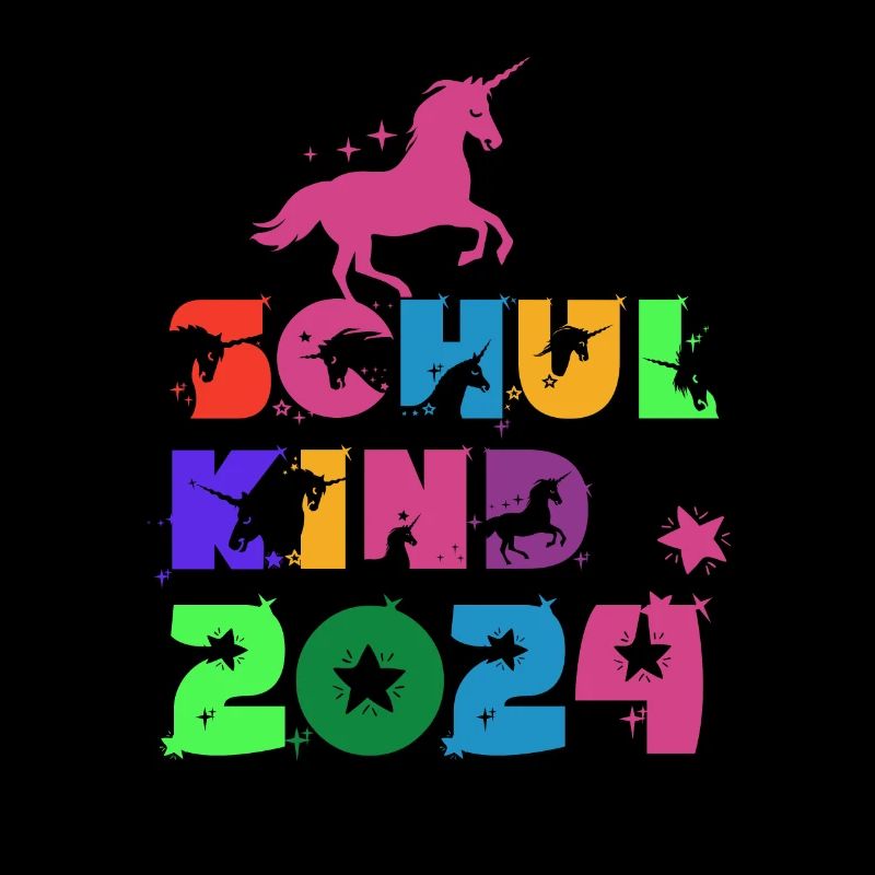 Rosa Einhorn ABC Schulkind 2024