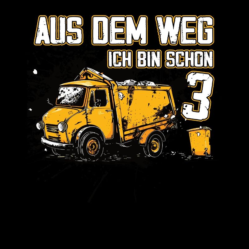 3rd birthday three years garbage truck