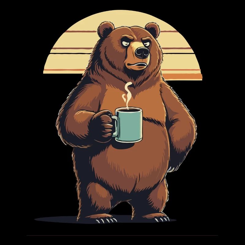 Grim Bear Coffee Mug Bears Coffee Tired