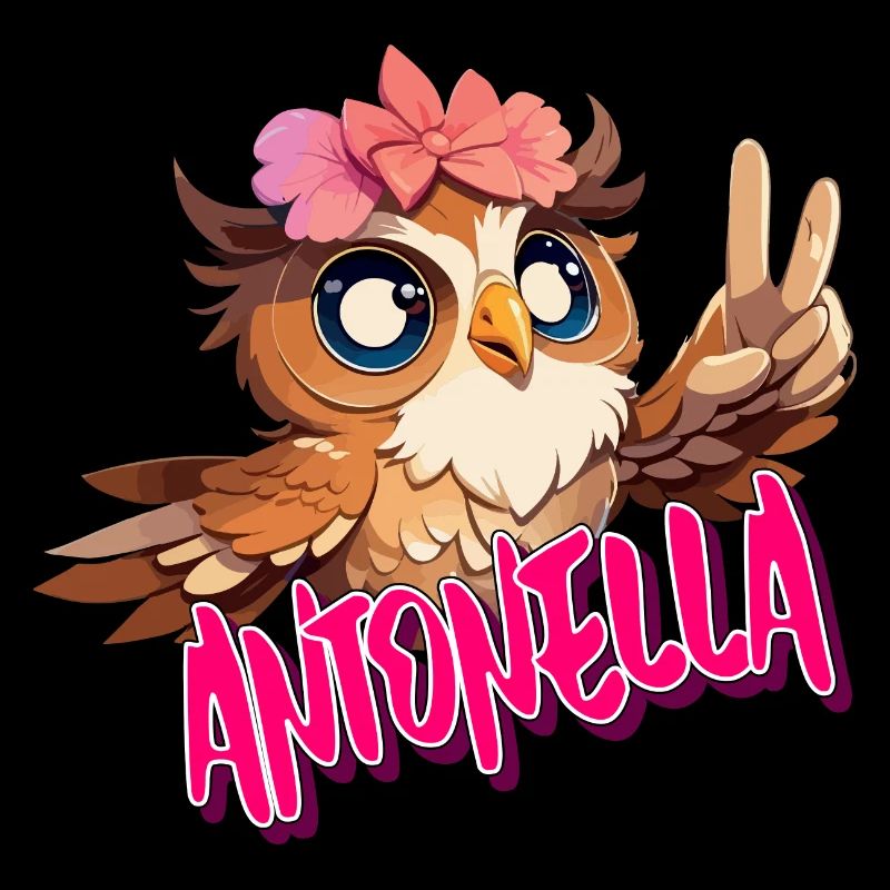 ANTONELLA - Schöner Mädchen Name mit süßer EULE