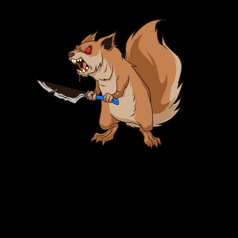 Monster Tiere - Horror Messer Eichhörnchen