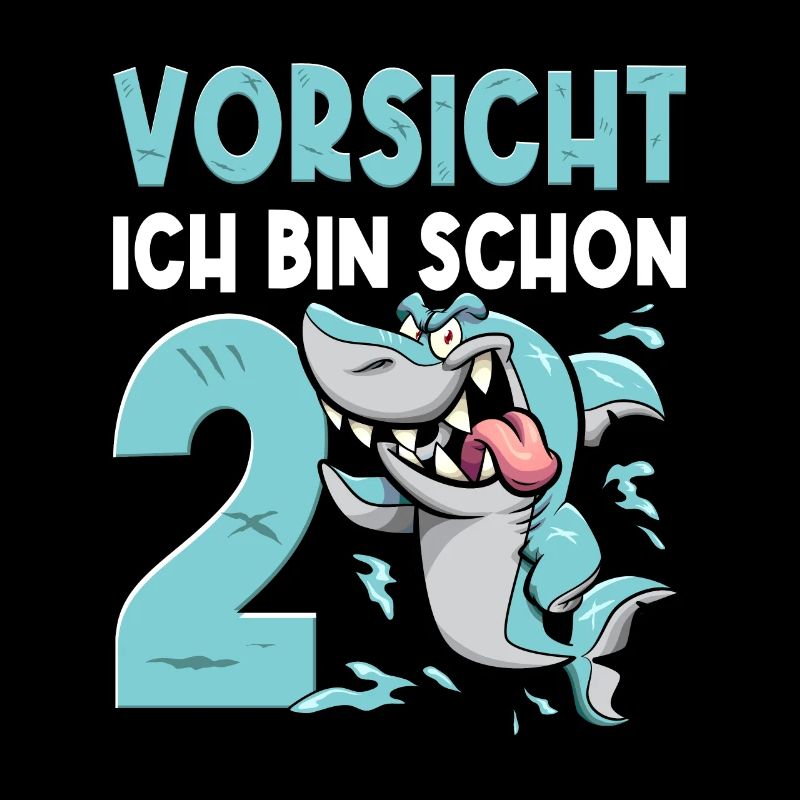 Vorsicht ich bin schon 2. Kindergeburtstag Hai