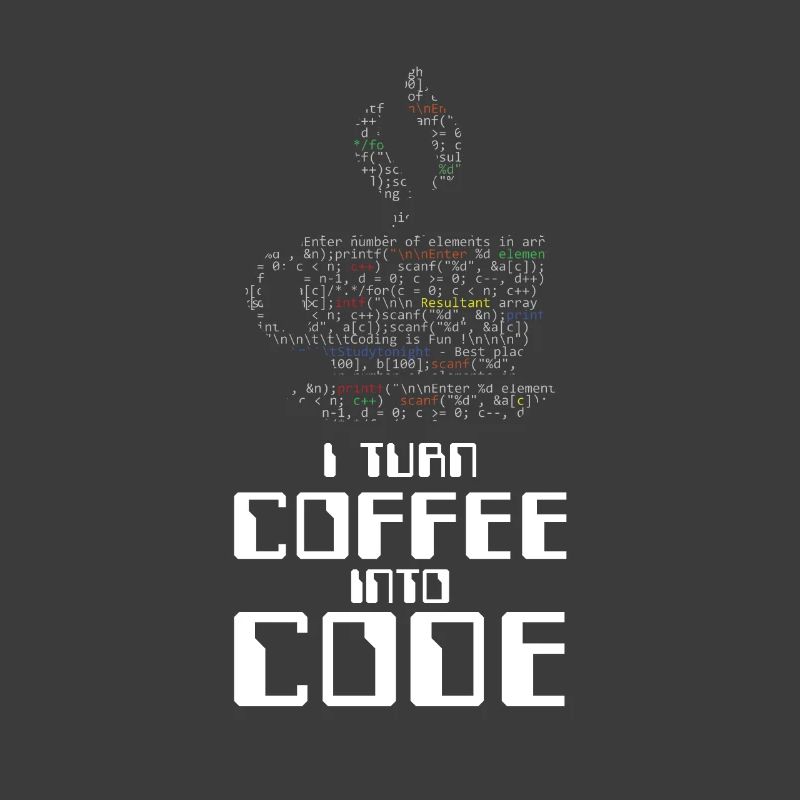 I Turn Coffee Into Code Coder Coding HTML Gift