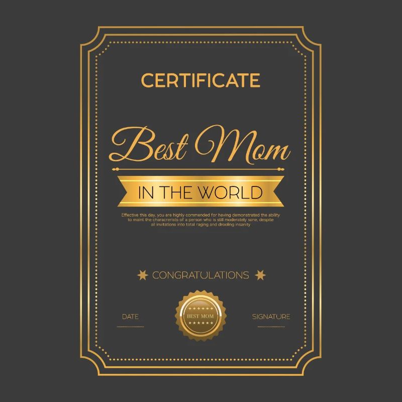 Zertifikat beste Mutter der Welt