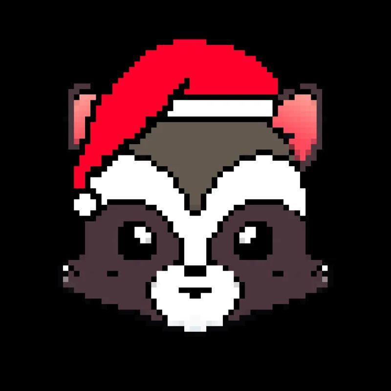 Waschbär Pixelated Christmas - Lustige Waschbär