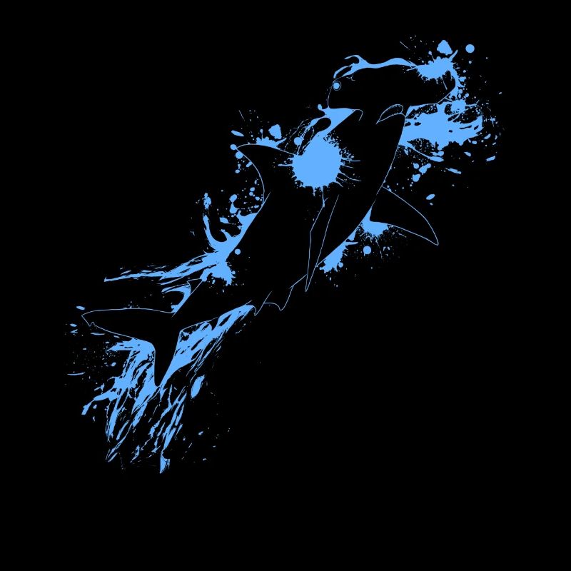 Bleu requin-marteau poisson