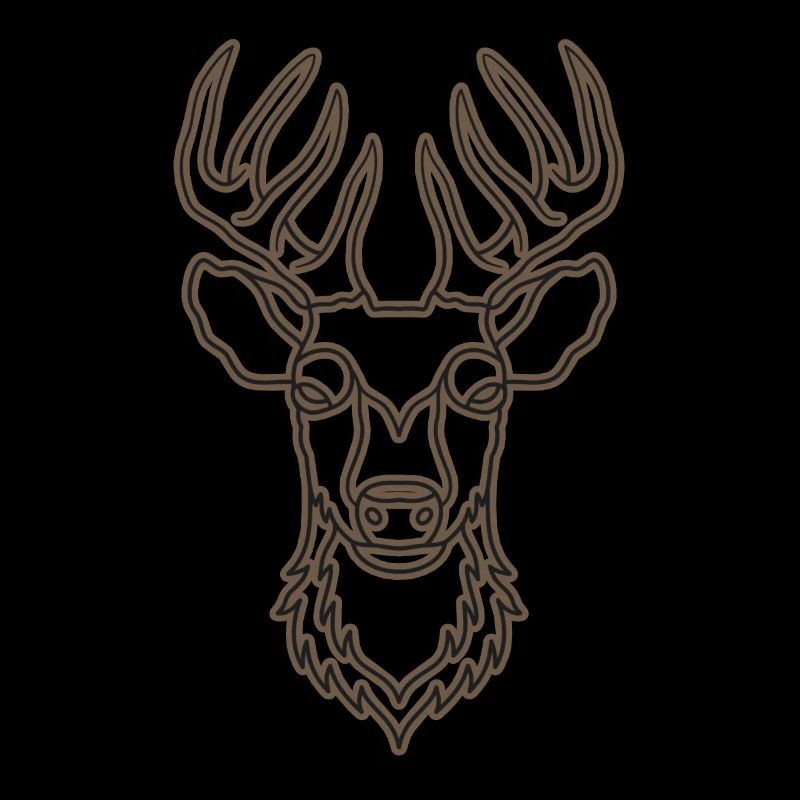 Red deer antlers with deer antlers