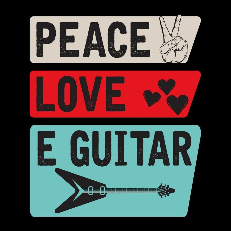 Peace Love E Guitar Music Instrument