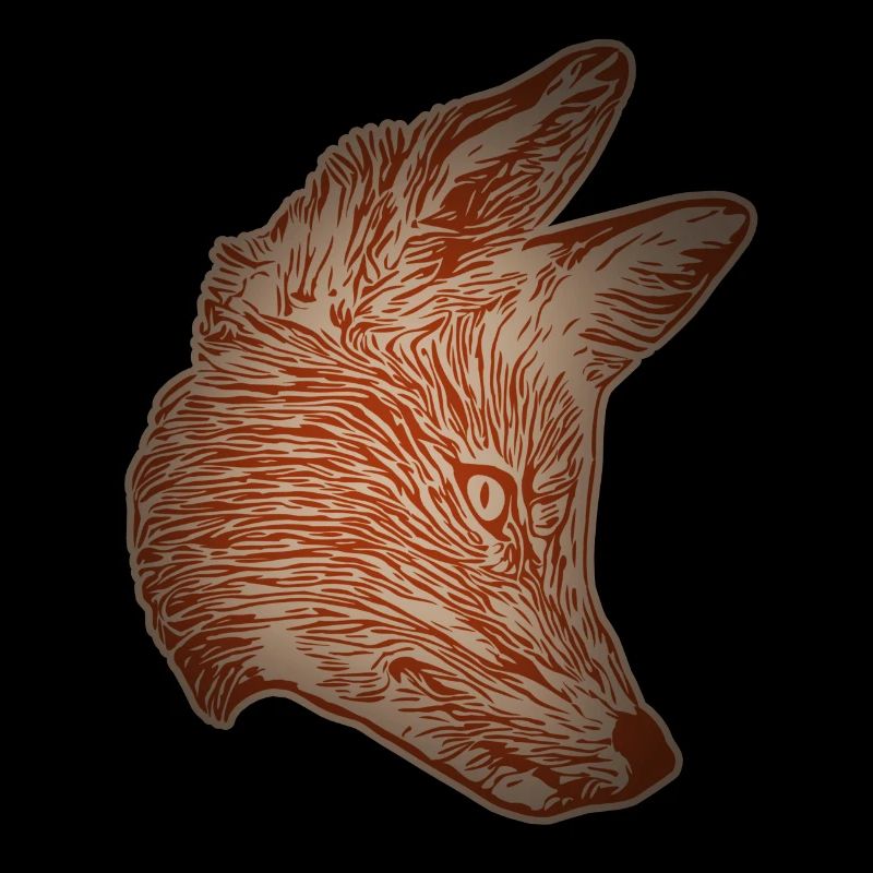 Fox Forest Animal Design avec tête d’animal