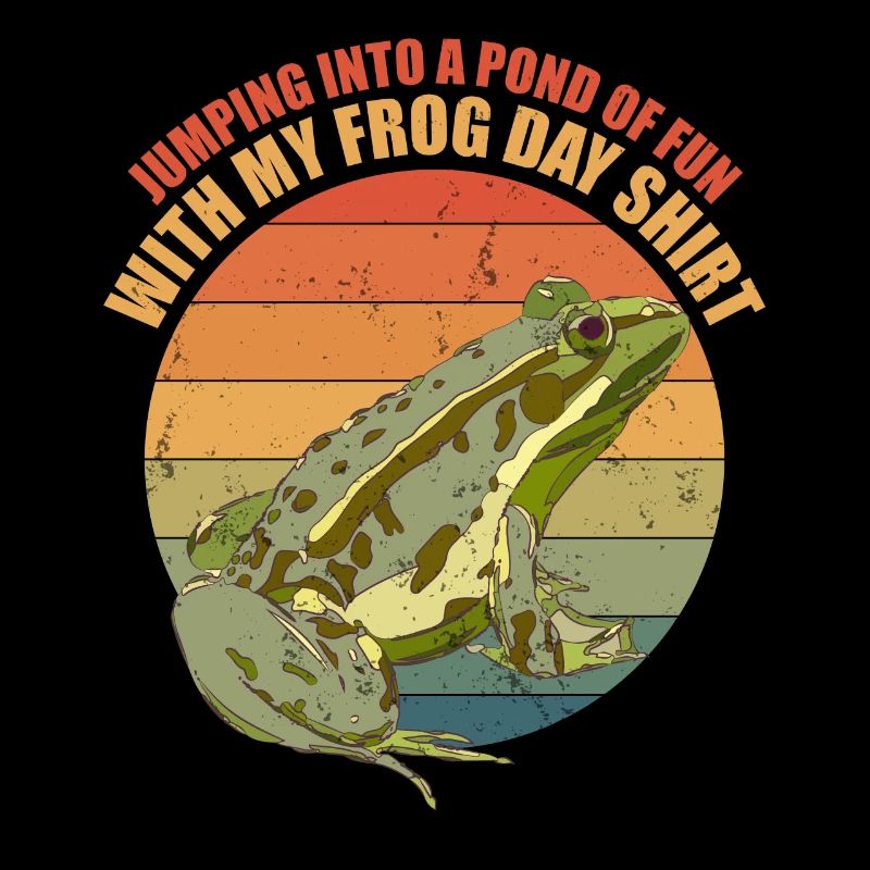 Retro Toad Pond Of Fun Vintage Frog Day