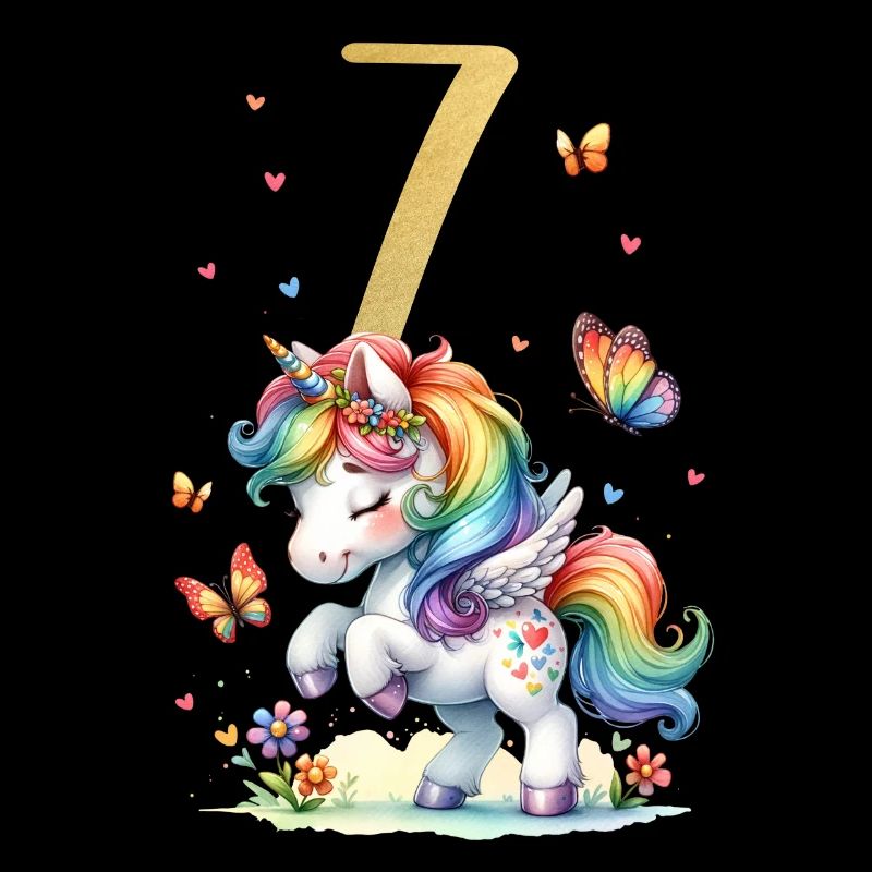 Geburtstag 7 Einhorn Siebter Geburtstag Mädchen 7