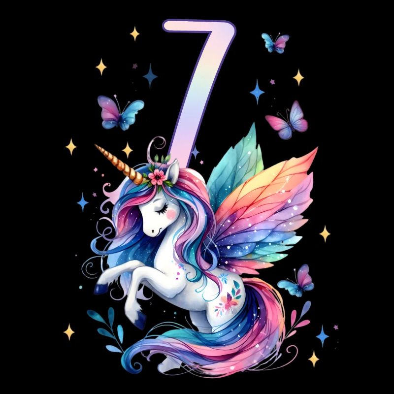 Geburtstag 7 Einhorn Siebter Geburtstag Mädchen 7