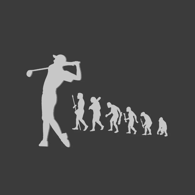 Evolution Golf Golfer Evolution Stone Age