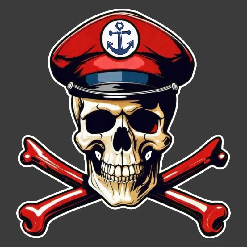 Skull with Captain's Cap