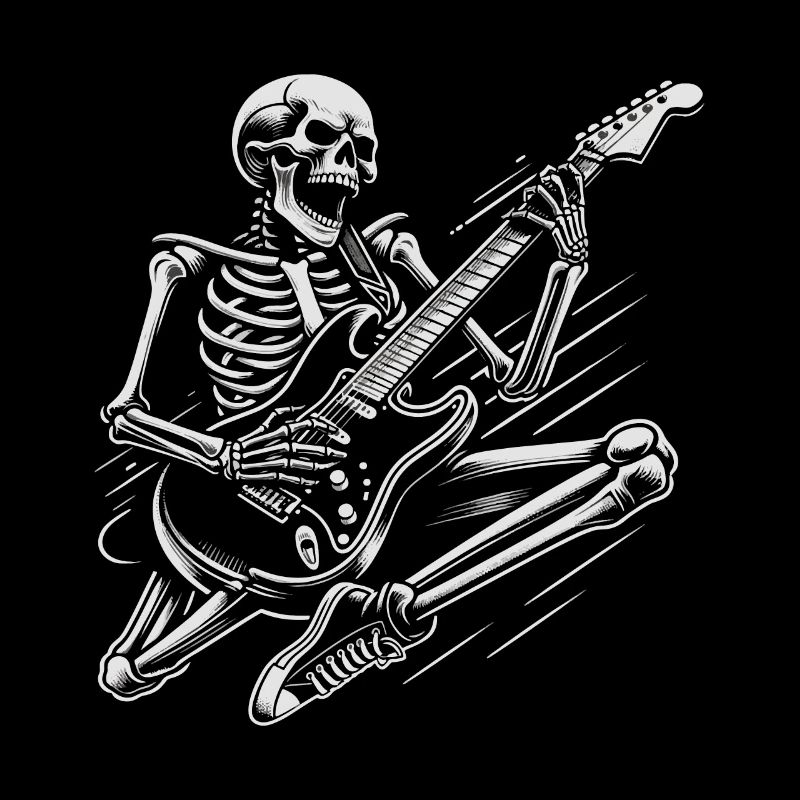 Skelett Gitarre Rock'n'Roll