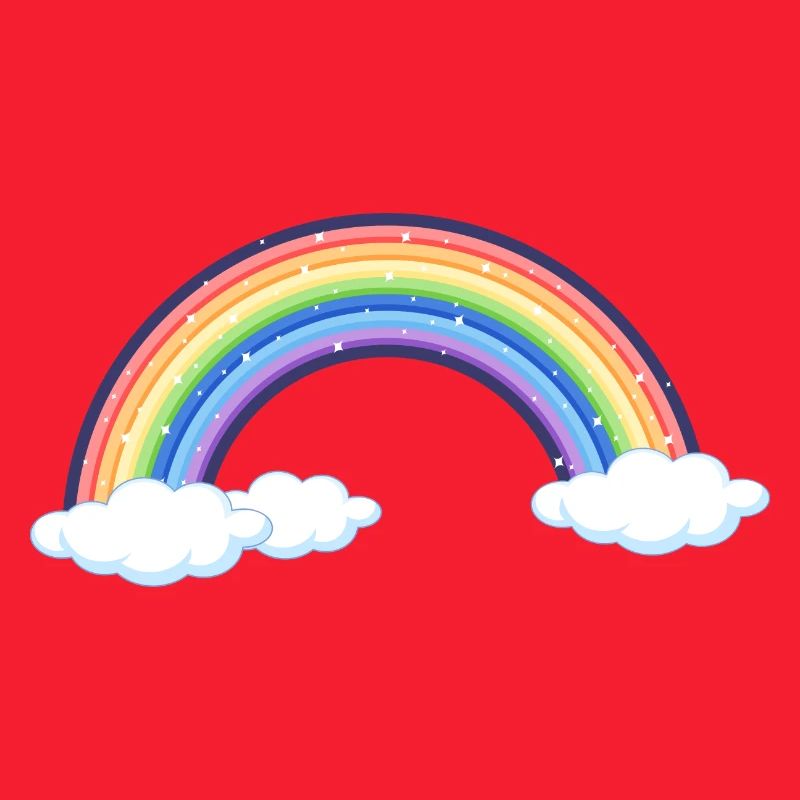 Arc-en-ciel vibrant sur les nuages