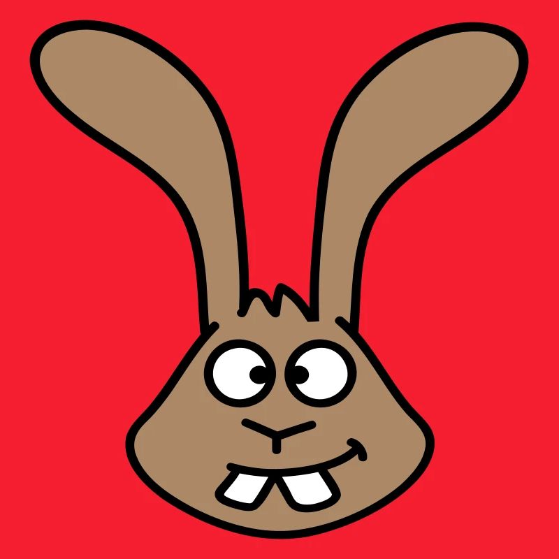 Rabbit looks squints grimace funny silly smile