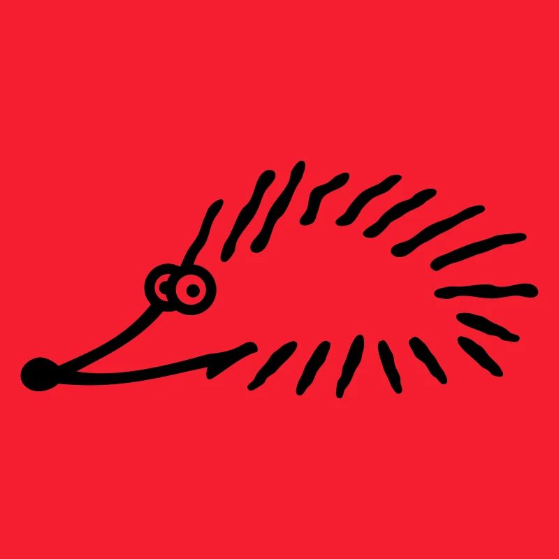 small hedgehog - 1 color vector