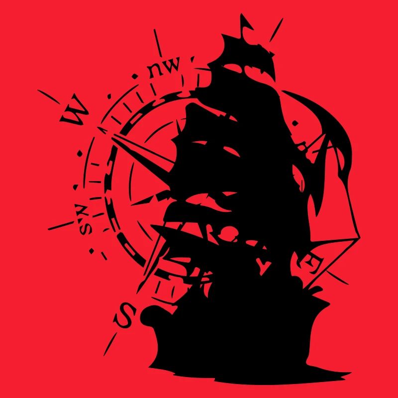 WindRose mit Segelschiff | Freizeimode Bstyled
