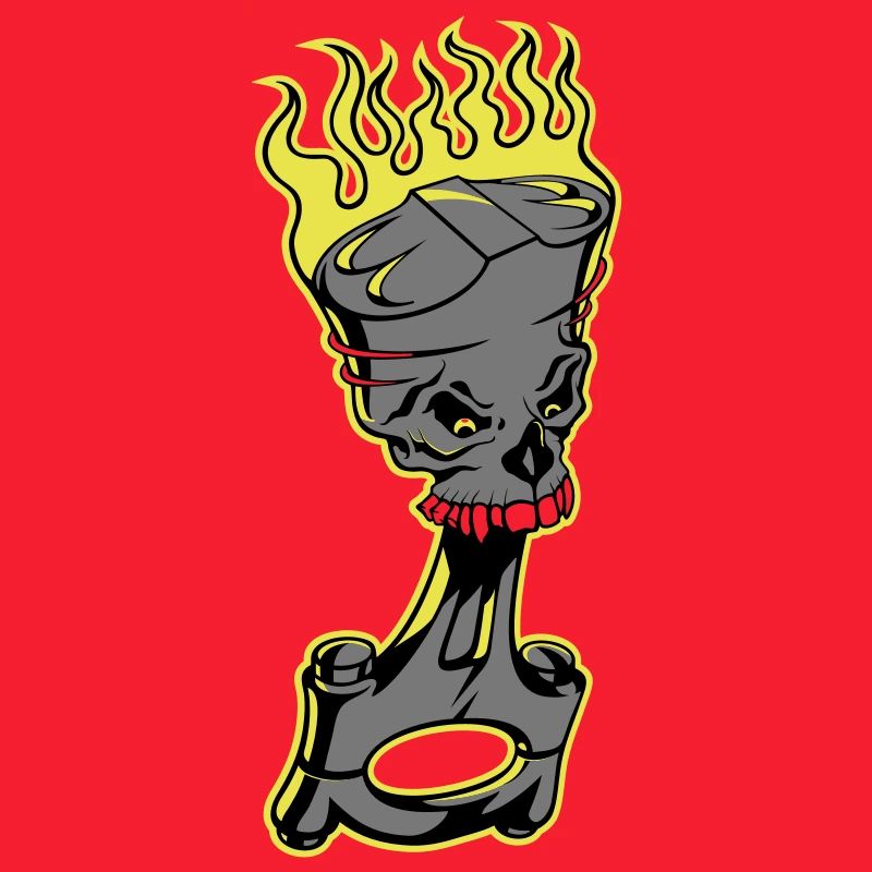 Piston - Burning piston with skull