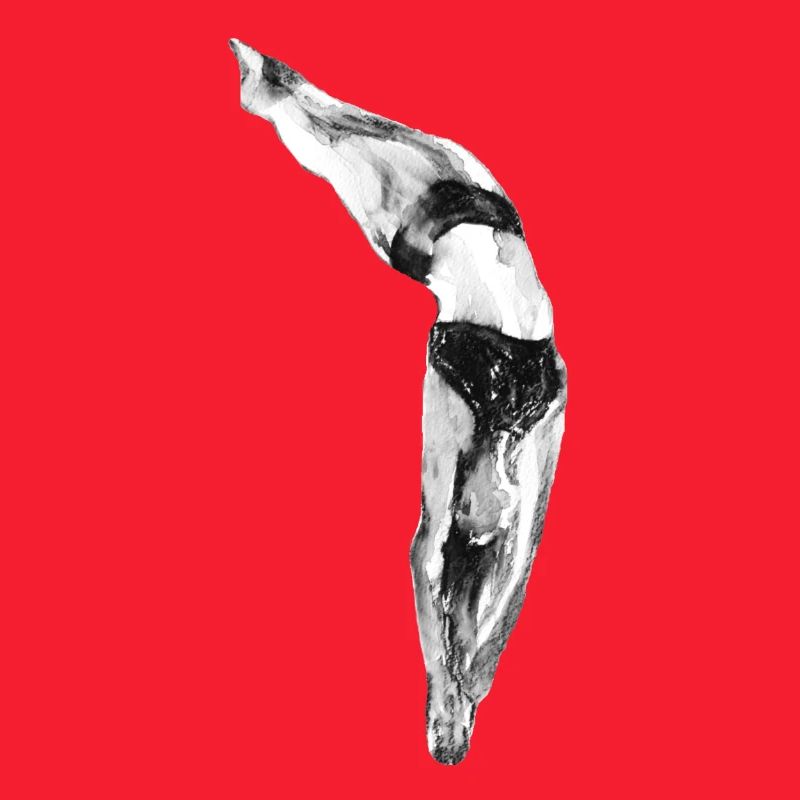 An artistic charcoal image of a pole dancer