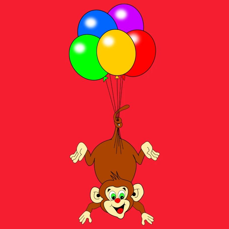 Affe mit Luftballons