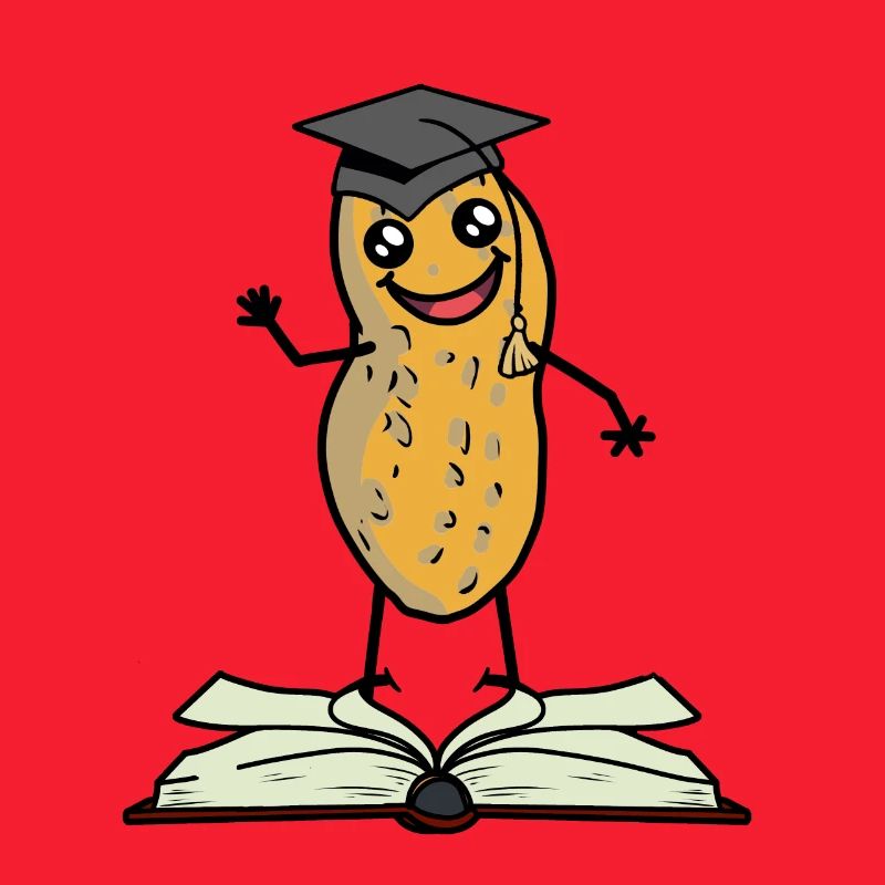Peanut scholar student learn book teacher nut