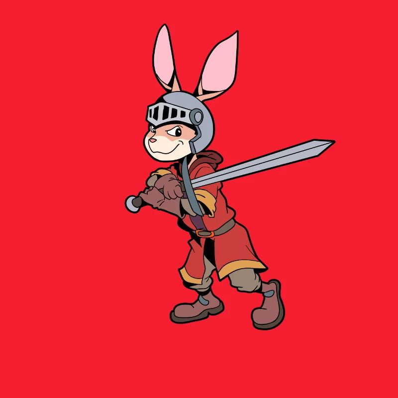 En armure avec épée longue - Lapin