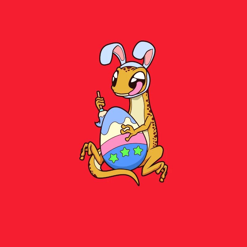 Feuersalamander bemalt Ostereier an Ostern