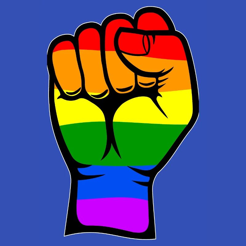 Regenbogenfarbe Flagge Hand Faust Symbol