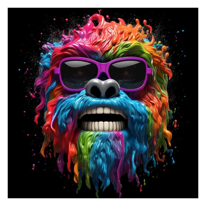Psychedelic gorilla with sunglasses