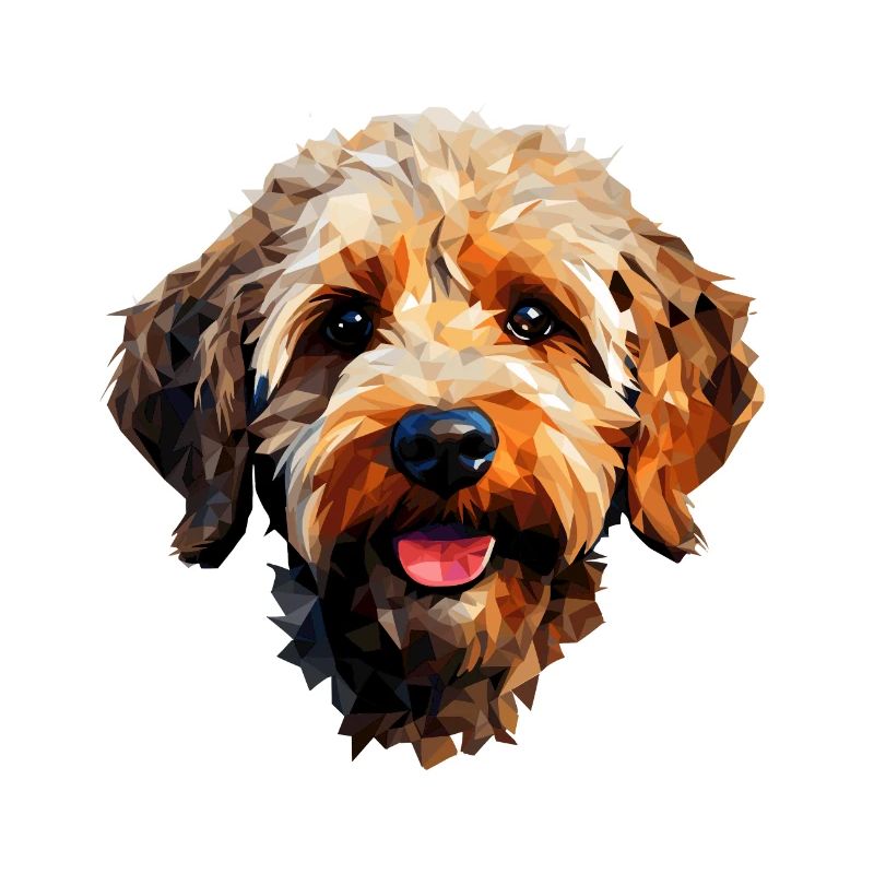 Słodki pies w stylu wielokąta