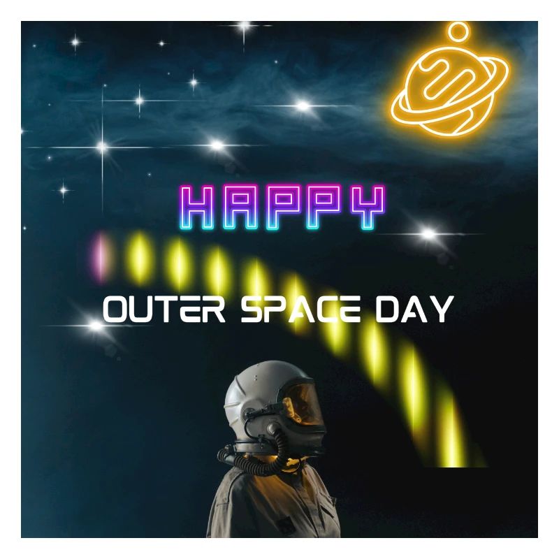 White Black Modern Outer Space Day