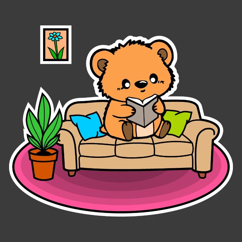 So ein niedlicher kleiner Bär - er liest ein Buch!