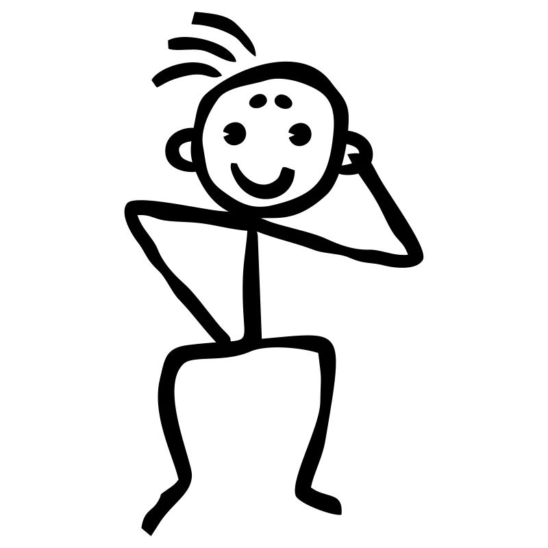 La figura stilizzata gli tocca l'orecchio - pensieroso