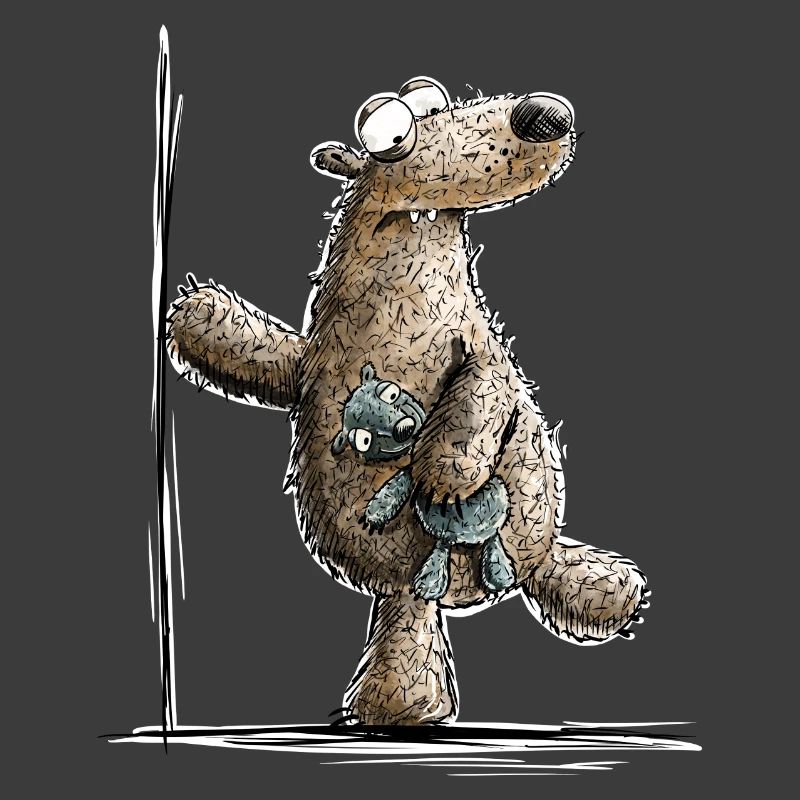 Drolliger Brauner Bär Mit Kuscheltier
