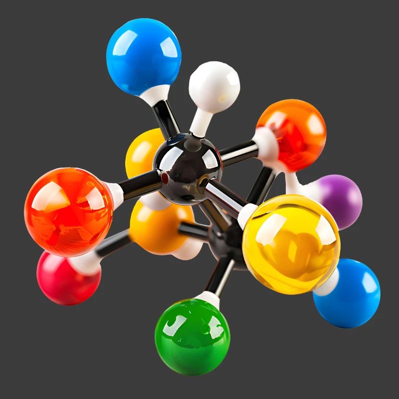 Modèle de structure moléculaire coloré