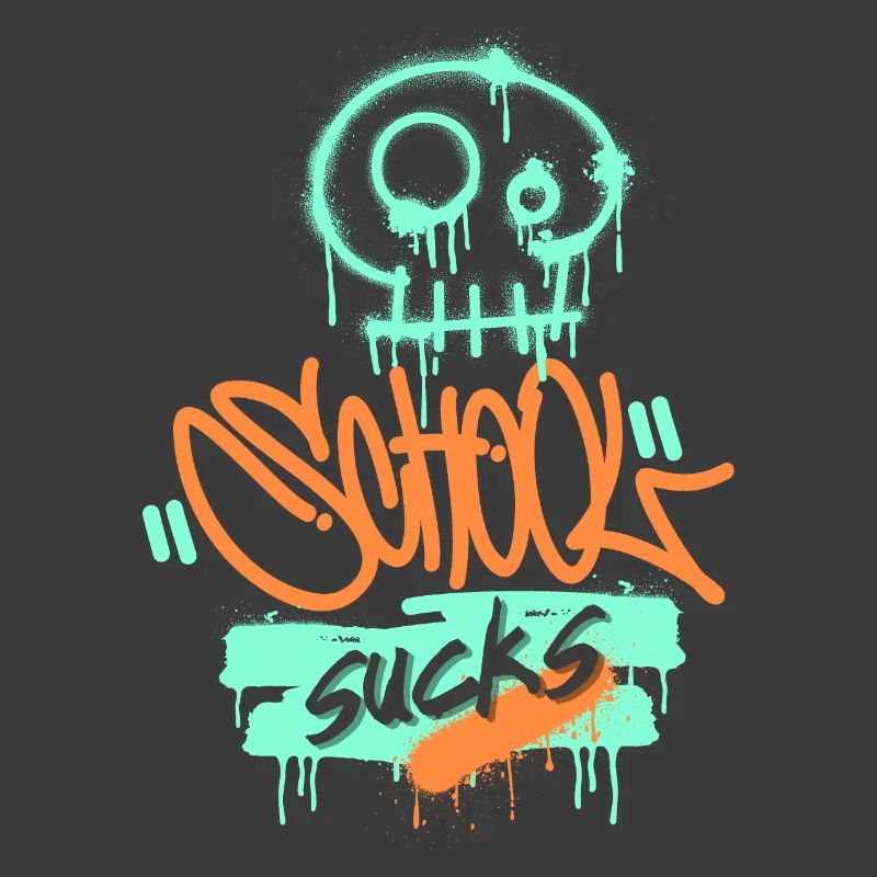 Schule, Schulfrust, lustiger Spruch Graffiti-Stil
