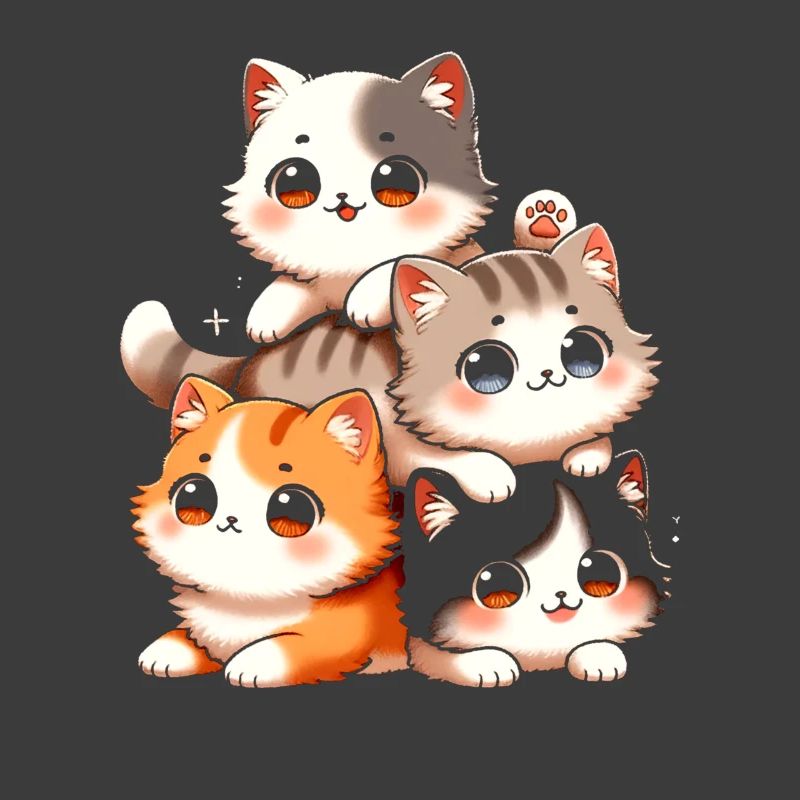 Stack of Kitty Cats Stack Kawaii Meowtain Anime