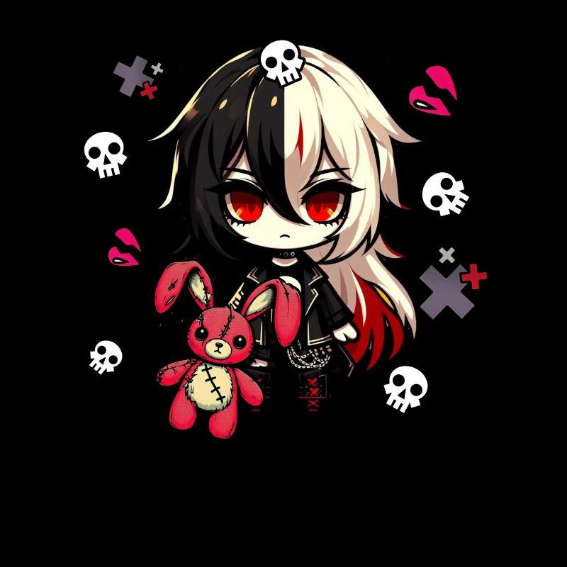 Chibi Kawaii Emo Pastel Goth Fille Anime