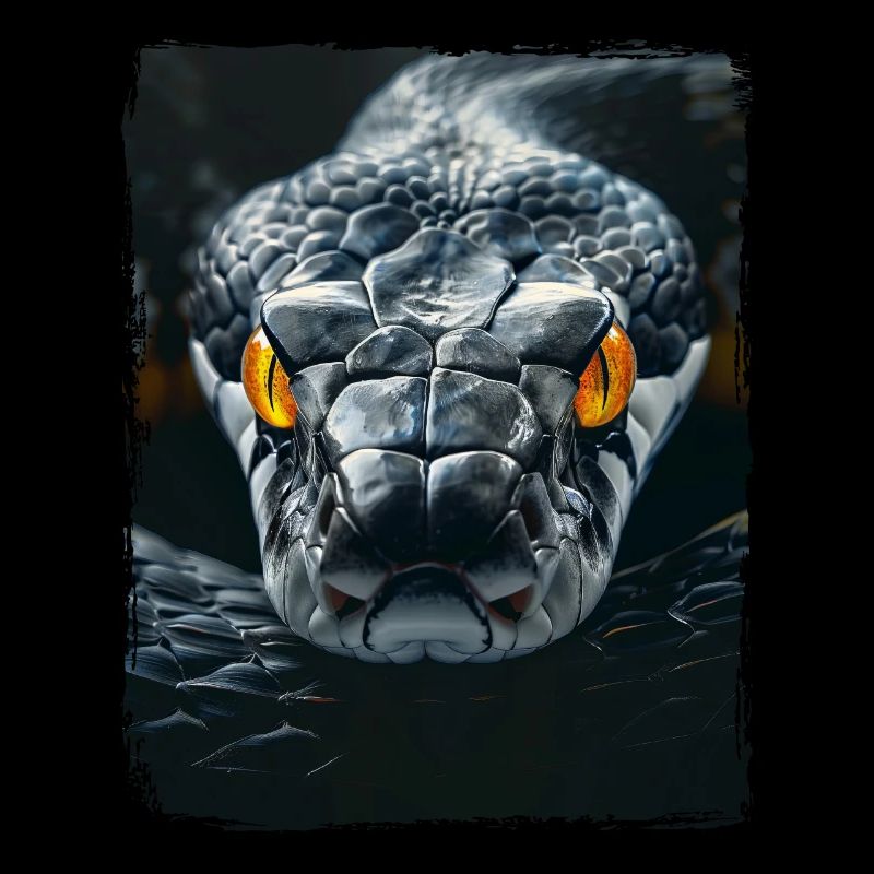 yeux jaunes noir serpent python cobra reptile vipère