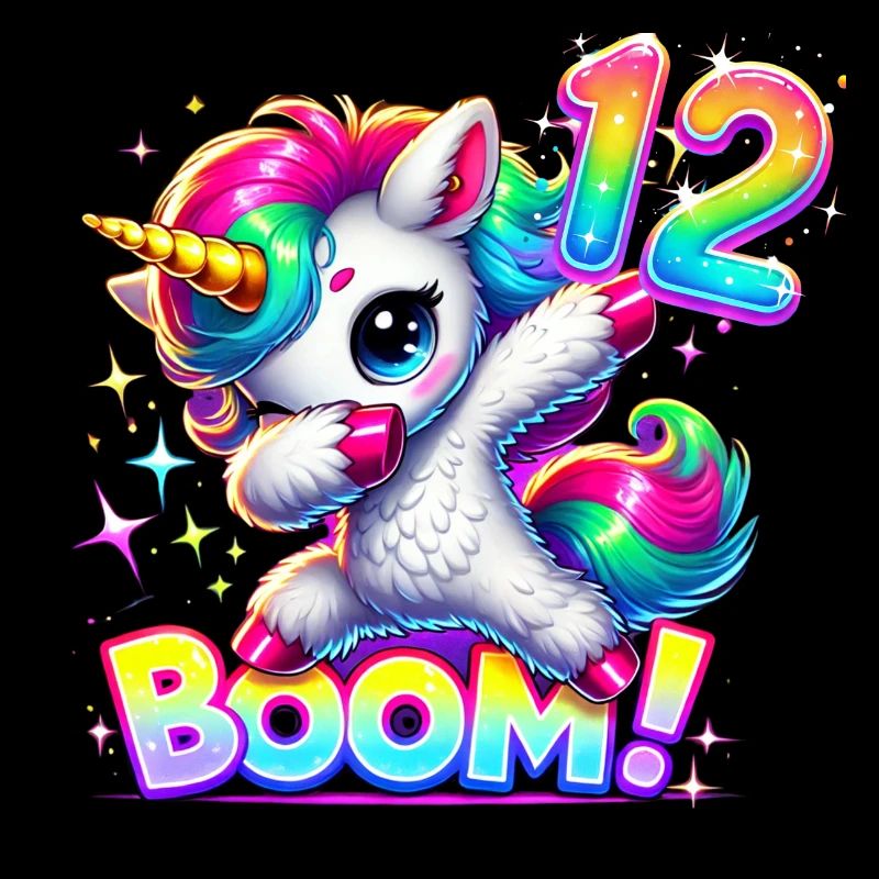 Einhorn Dab Geburtstagsshirt 12