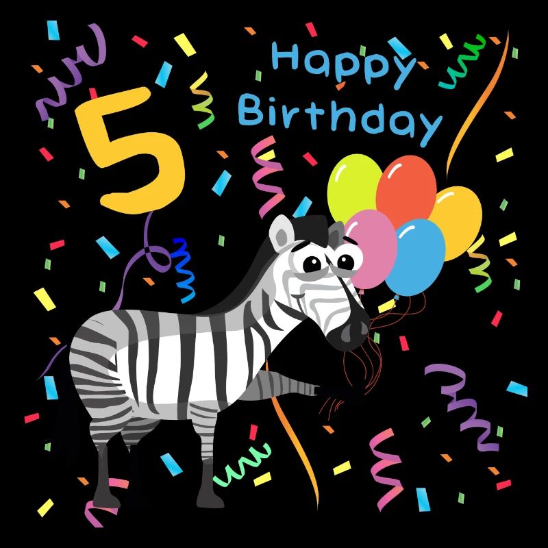 Kinder 5. Geburtstag Junge&Mädchen Zebra Zoo Wild