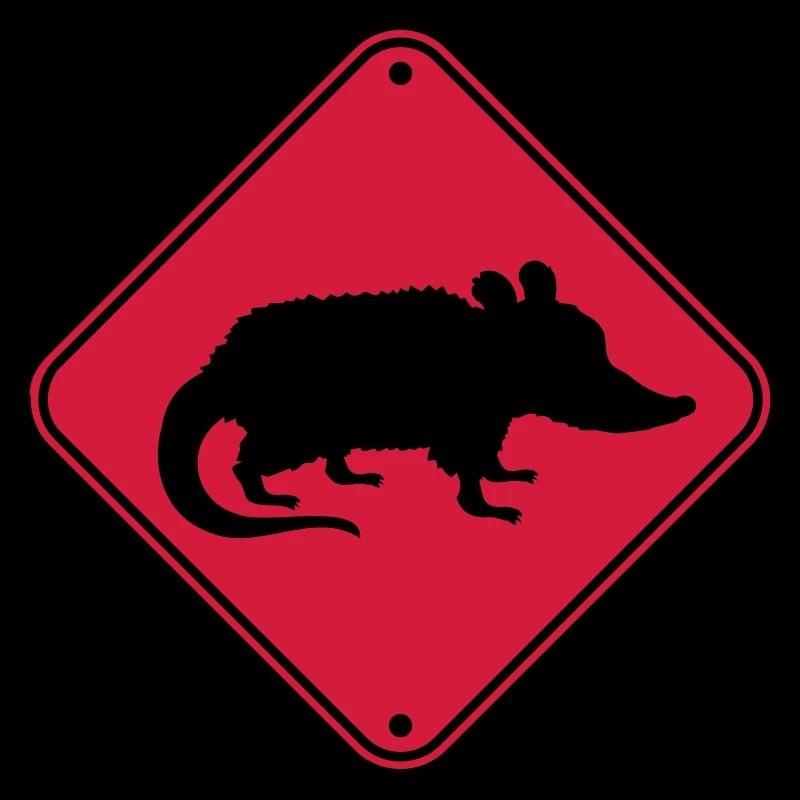 Schild Gefahr Opossum